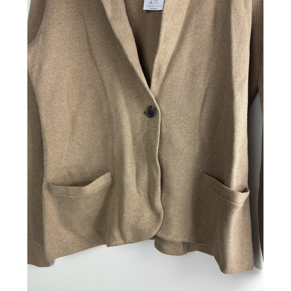 New J.Crew Factory Schoolboy Sweater Blazer Heather Acorn Brown Small Stretch - Picture 5 of 11